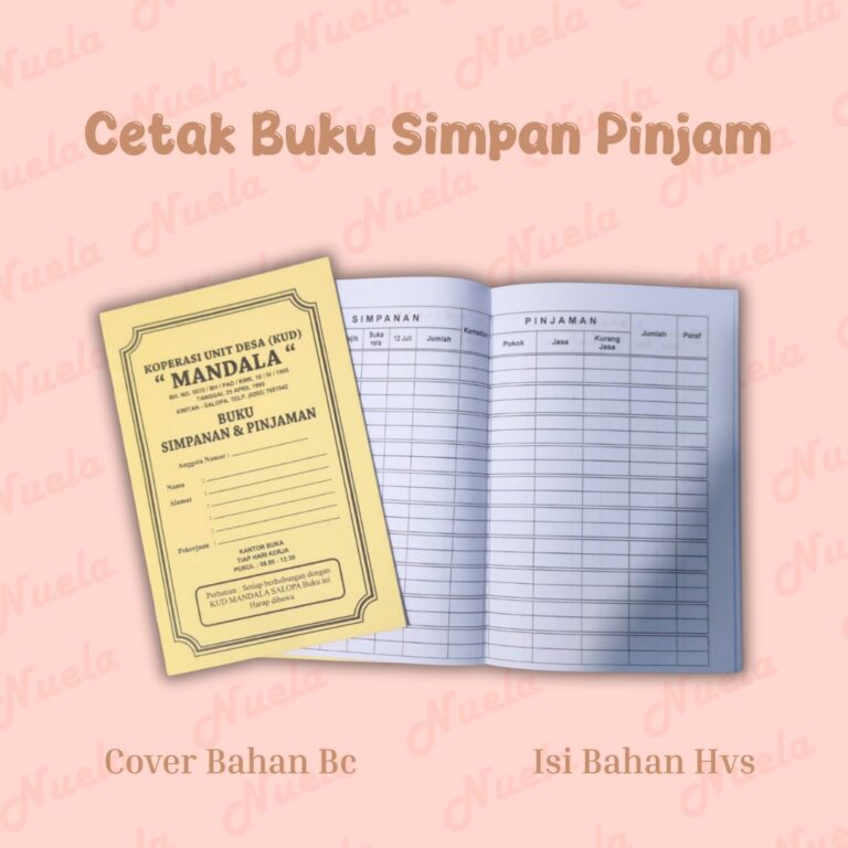 Cetak Buku Simpan Pinjam di Tasikmalaya