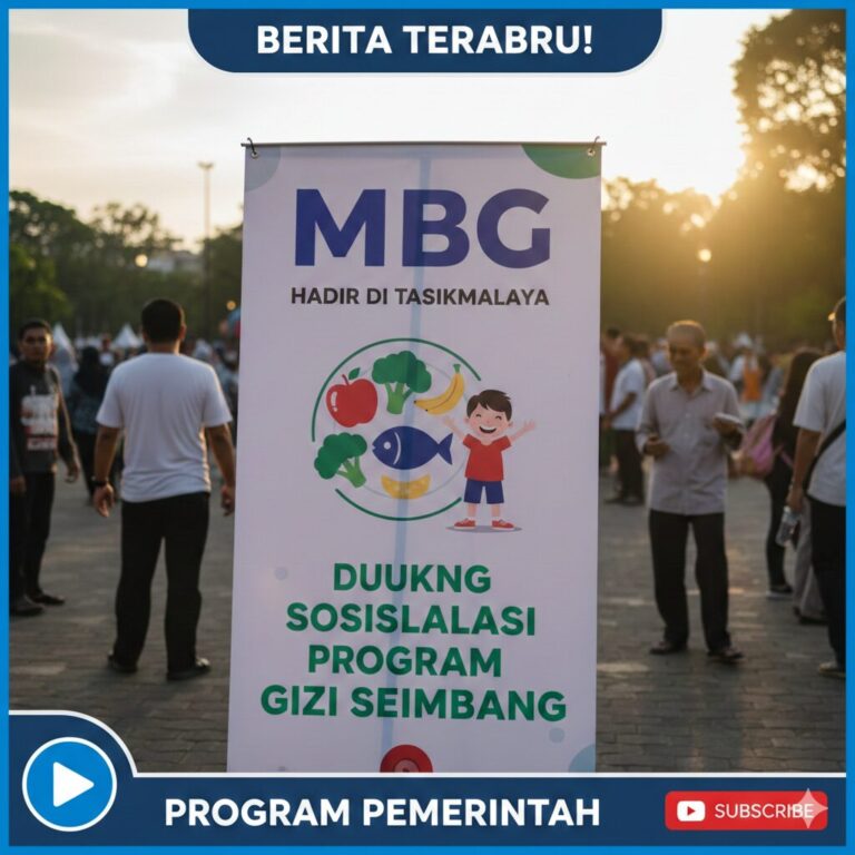 Roll Up Banner MBG (Makan Bergizi Gratis) Hadir di Tasikmalaya, Dukung Sosialisasi Program Gizi Seimbang