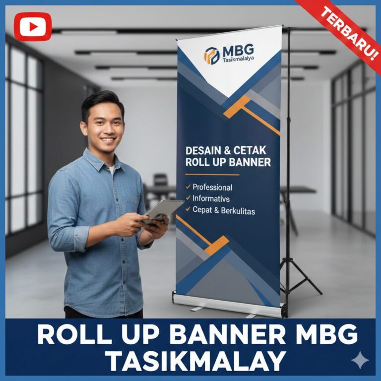 Desain dan Cetak Roll Up Banner MBG Tasikmalaya, Tampil Profesional dan Informatif