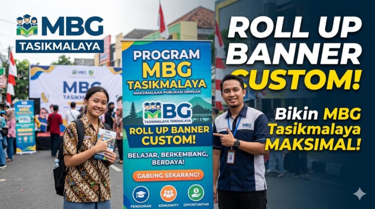 Maksimalkan Publikasi Program MBG di Tasikmalaya dengan Roll Up Banner Custom